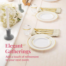 Load image into Gallery viewer, Luxurious 600-Piece Gold Trim Dinnerware Set for 100 Guests - Perfect for Events