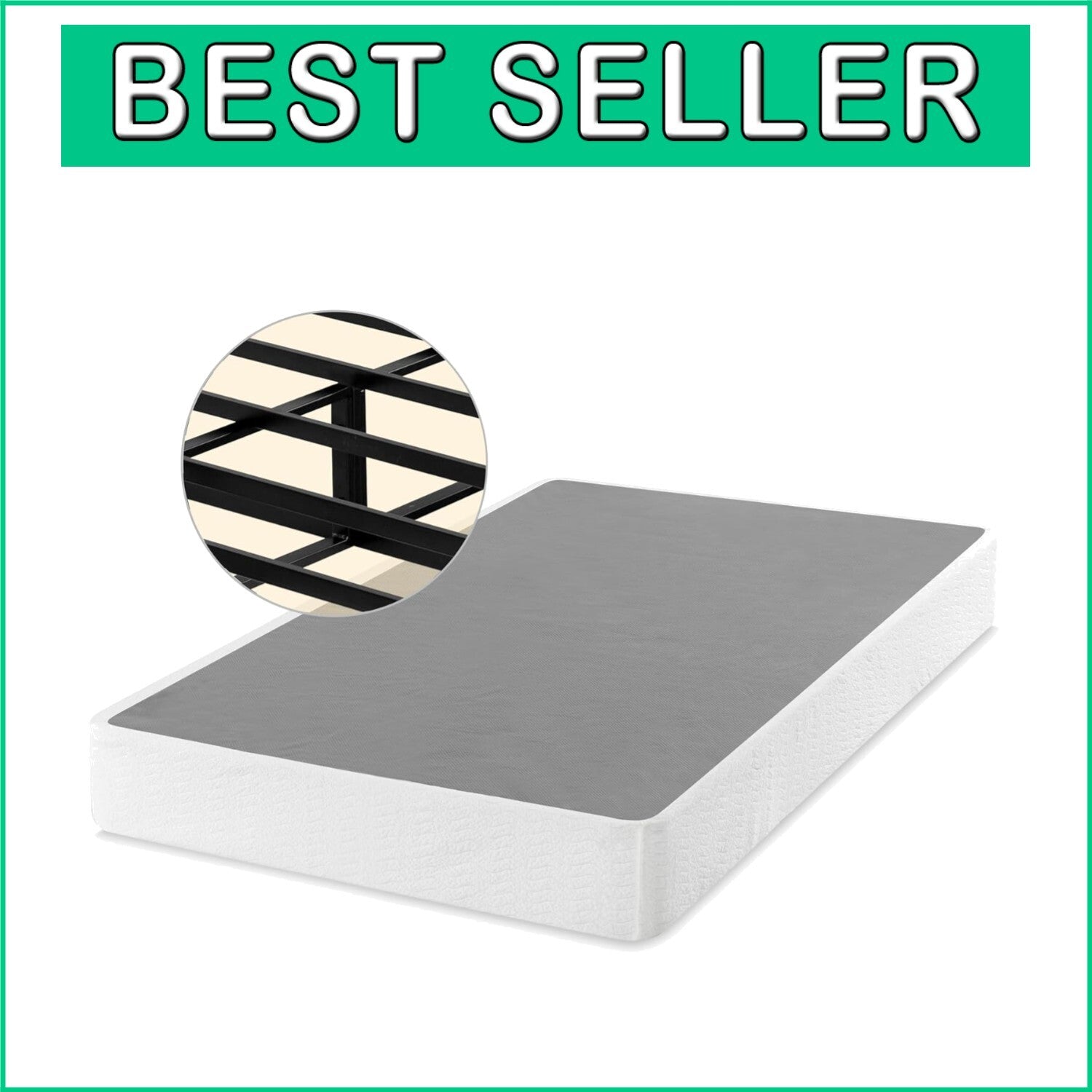 Durable 9-Inch Metal Smart Box Spring - Twin Mattress Foundation, Easy Assembly