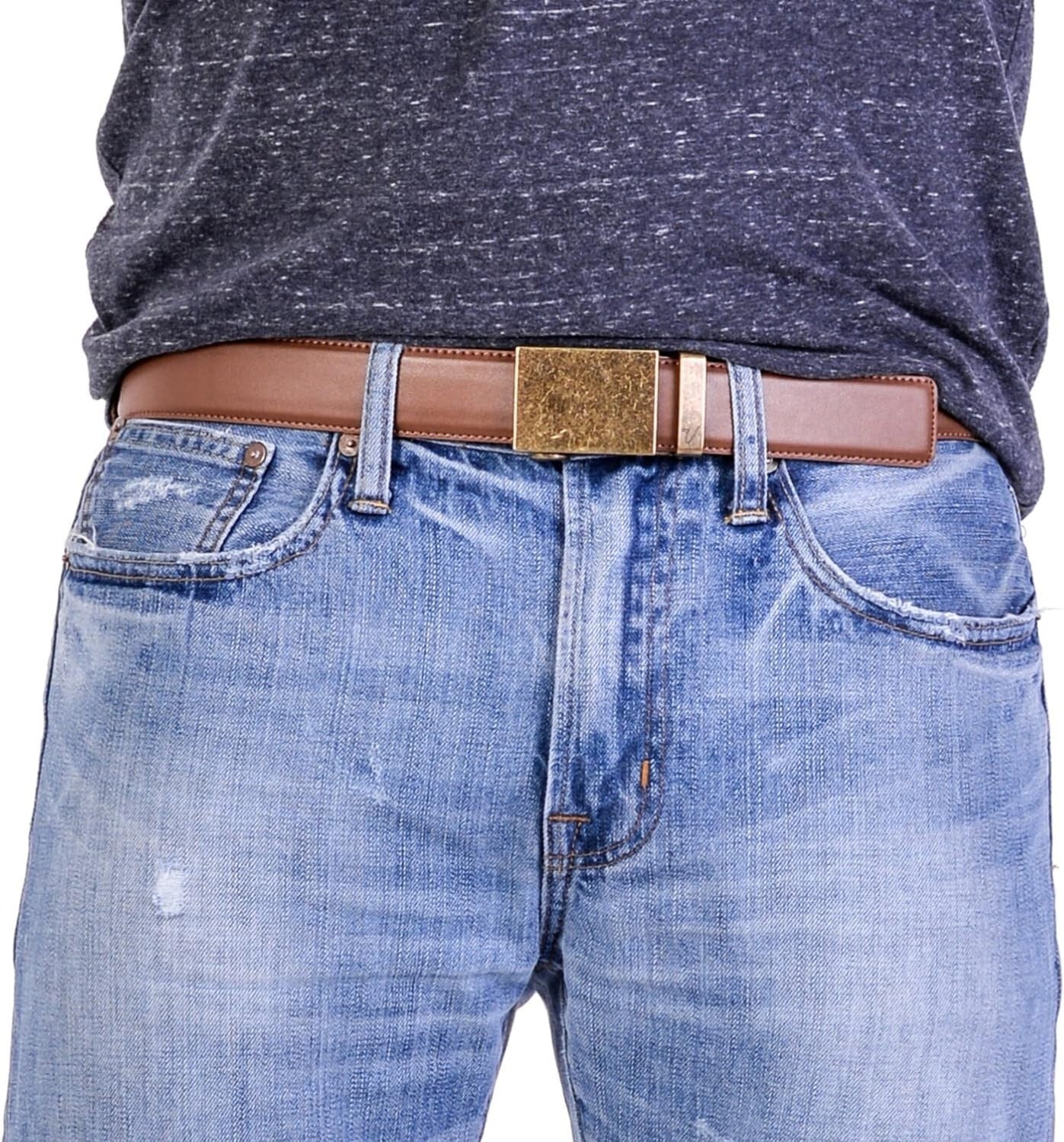 Sophisticated Men's Leather Ratchet Belt - Perfect Fit with Removable Buckle