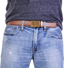 Load image into Gallery viewer, Sophisticated Men's Leather Ratchet Belt - Perfect Fit with Removable Buckle