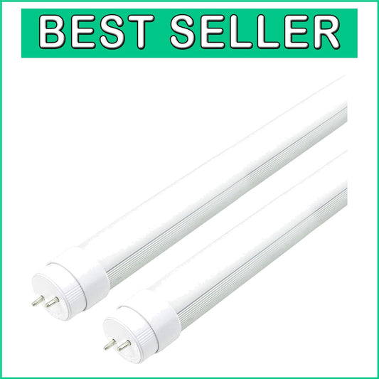Double-End Input T8 LED Tube Light - 5000K Bright Daylight, 2-Pack, Easy Install