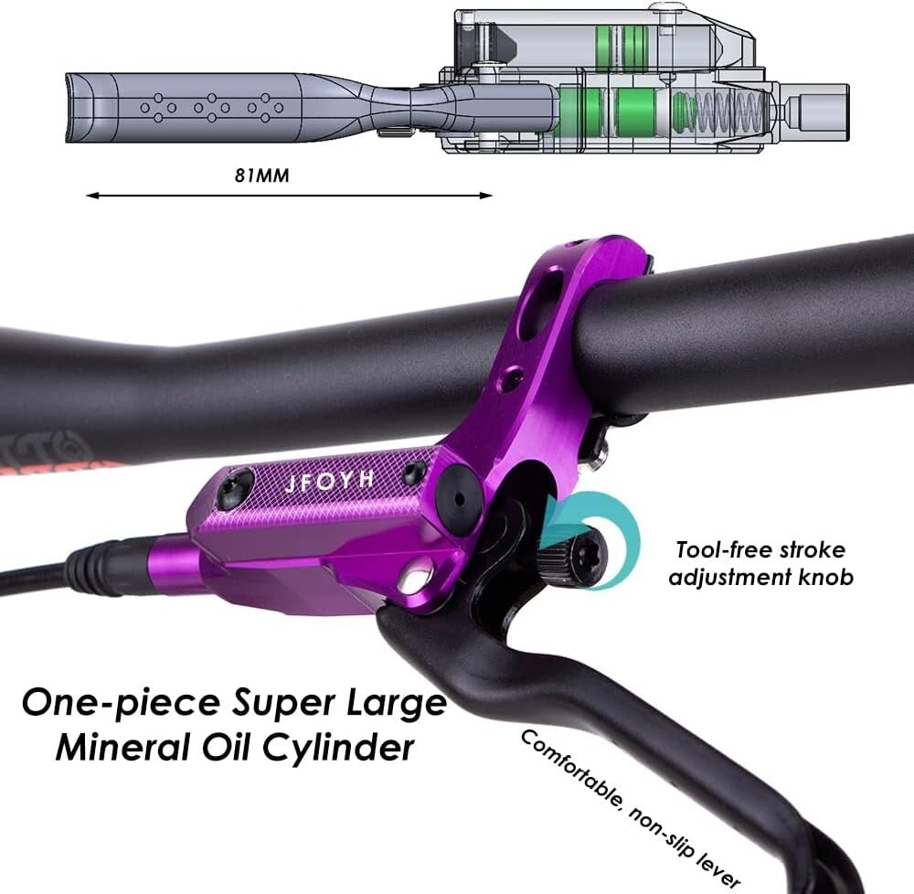 Upgraded ZT2001 MTB Hydraulic Brake Kit with Floating Disc Rotors, Easy Install