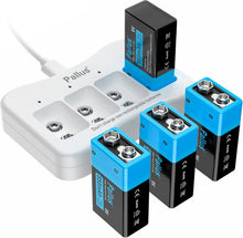Load image into Gallery viewer, High-Performance 9V Rechargeable Lithium Batteries &amp; Charger - Eco-Friendly Set