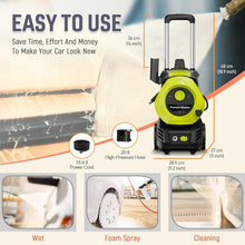 Load image into Gallery viewer, Compact 4800 PSI Pressure Washer with Foam Tank &amp; 25ft Hose for Outdoor Cleaning