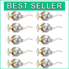 Load image into Gallery viewer, Durable Satin Nickel Privacy Door Lever Set - 10-Pack with Easy Installation