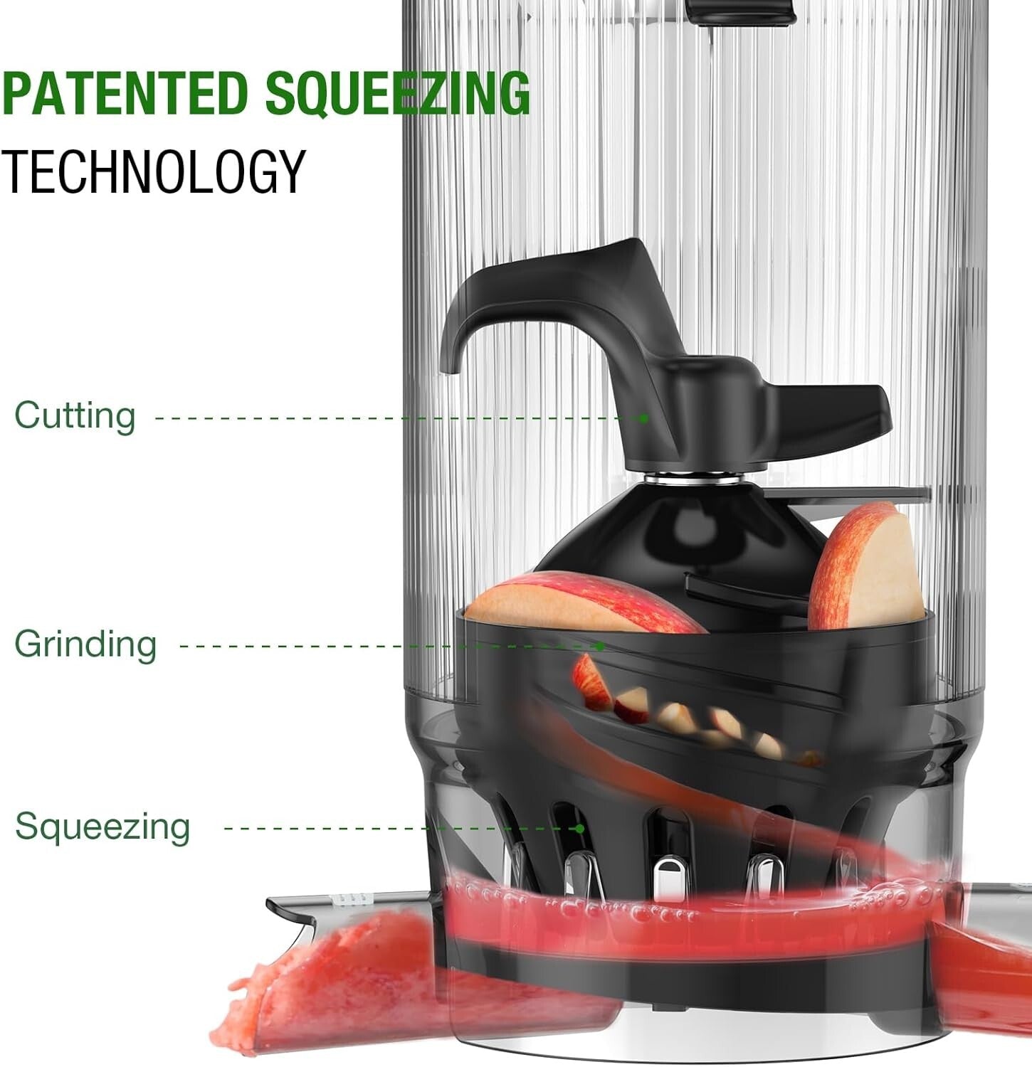Effortless Cold Press Juicer with 5.3'' Extra Chute - Squeeze Fresh Juice Today