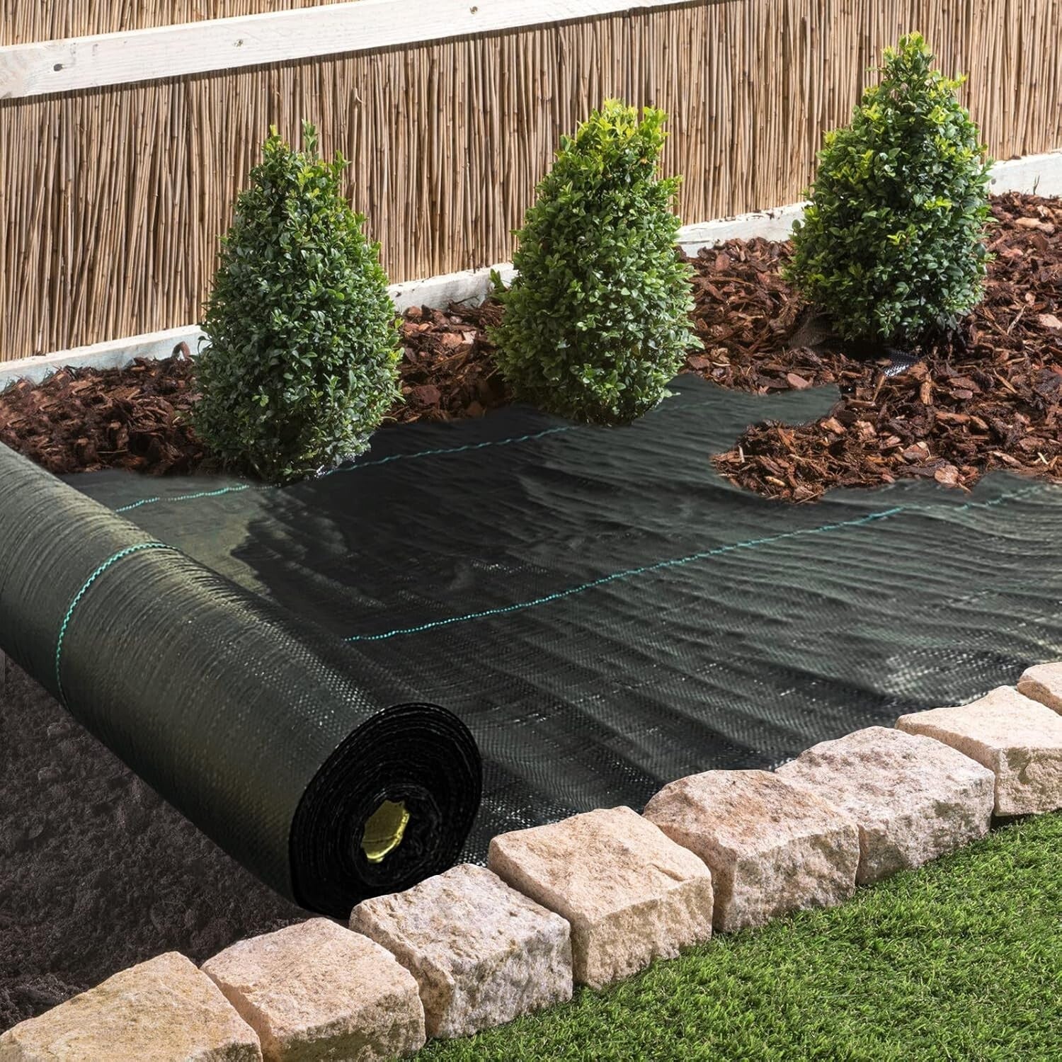 6.5ft Wide Geotextile Weed Control Fabric - Durable, Easy Install Landscape Mat
