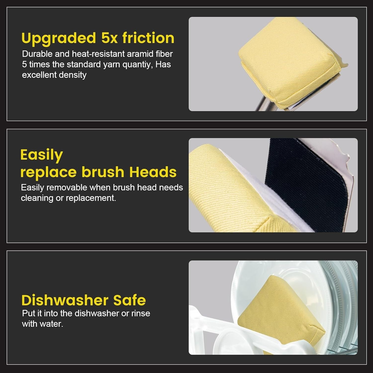 Yellow Bristle-Free Grill Brush with Replaceable Head - Ultimate Cleaning Tool