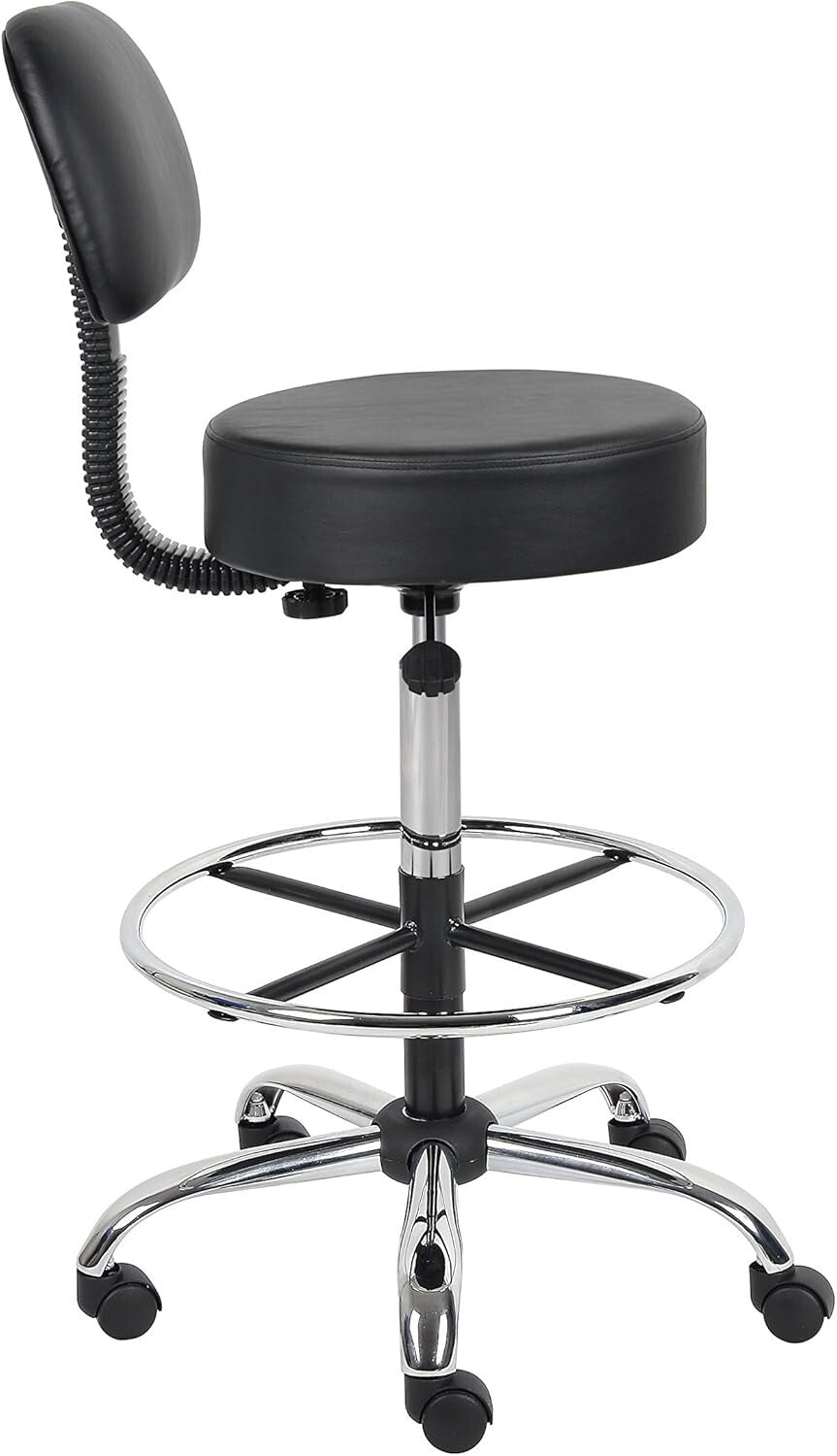 Comfort-Driven Medical Drafting Stool - Adjustable Height & Durable Vinyl Design