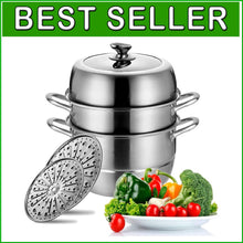 Load image into Gallery viewer, Versatile Thick-Bottomed Stainless Steel Steamer - Induction &amp; Stove Compatible