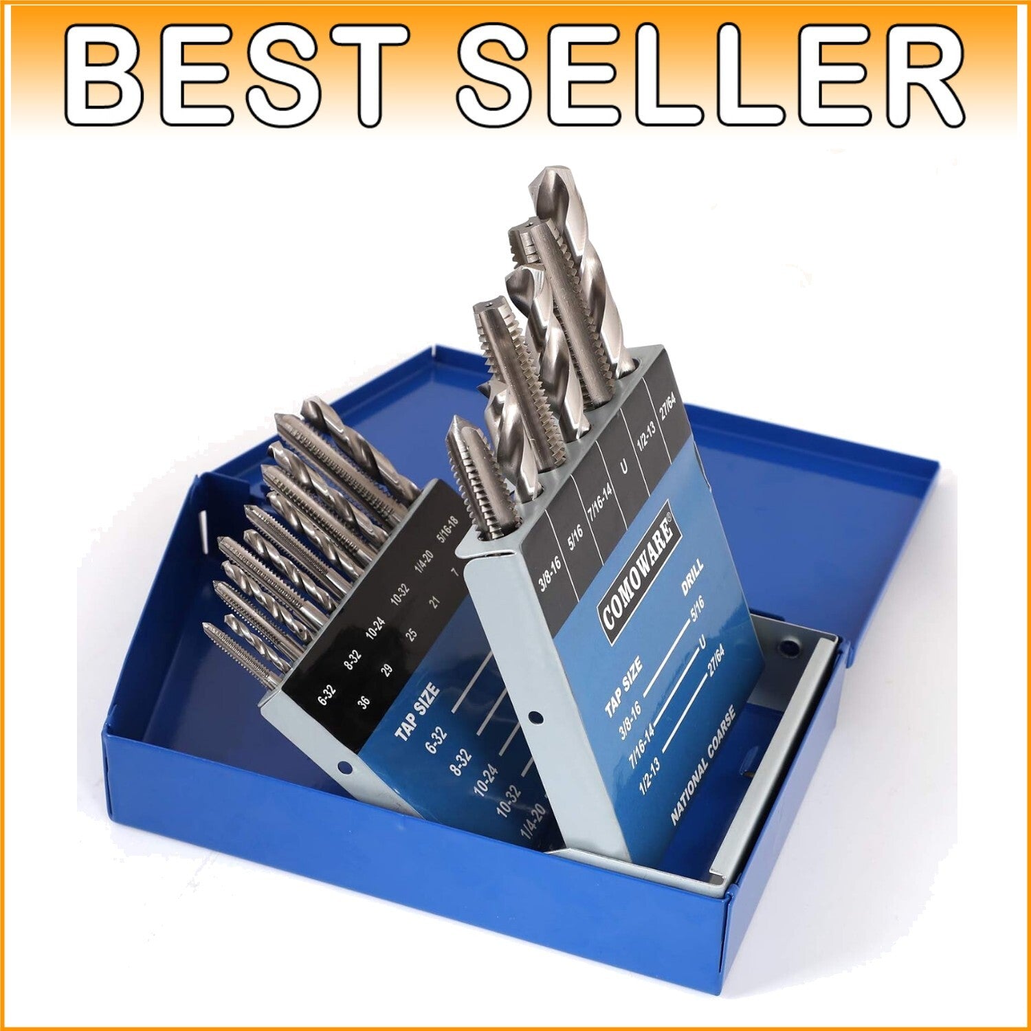 18-Piece HSS Drill and Tap Set with Indexed Metal Case for Ultimate Convenience