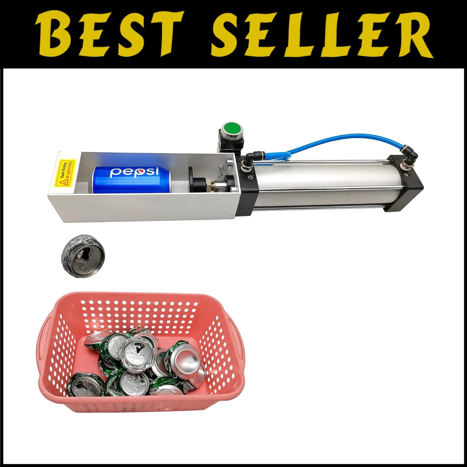 Efficient Air Cylinder Can Crusher - Crush 30 Cans Per Minute, Safe Design