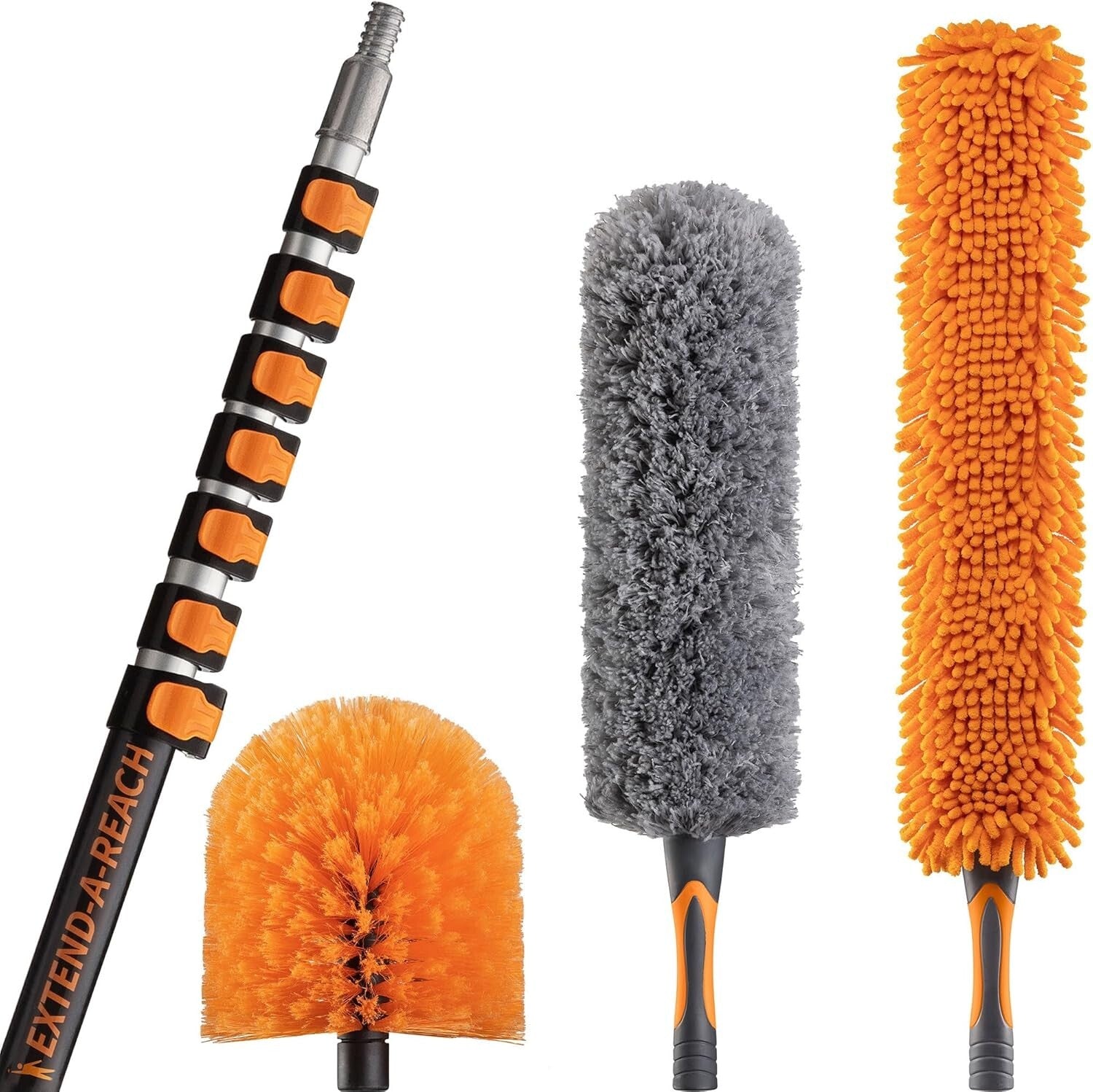 Versatile 36ft High Reach Cleaning Kit - Cobweb & Ceiling Fan Duster Included