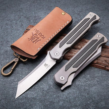 Load image into Gallery viewer, Titanium Folding Pocket Knife with S35VN Steel Blade - Ideal for Camping Use