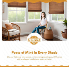 Load image into Gallery viewer, Cordless Bamboo Roman Shades - Semi-Sheer Cocoa Blinds for Stylish Windows