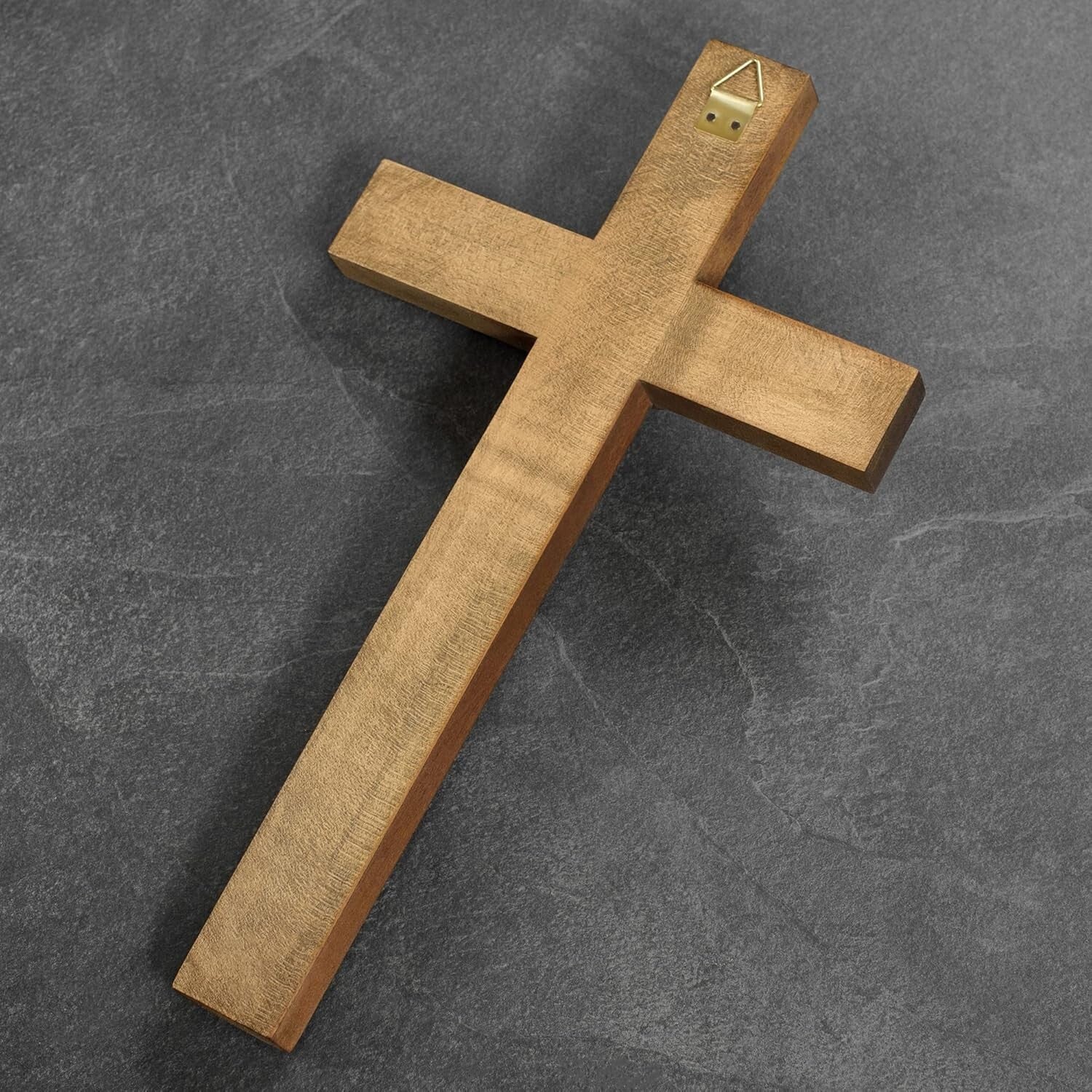 Handcrafted 12-Inch Crucifix Wall Cross - Elegant Decor with Wooden Rosary Gift