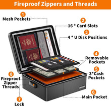 Load image into Gallery viewer, Heat Insulated Portable Document Safe - Fireproof- Water Resistant Lock Box