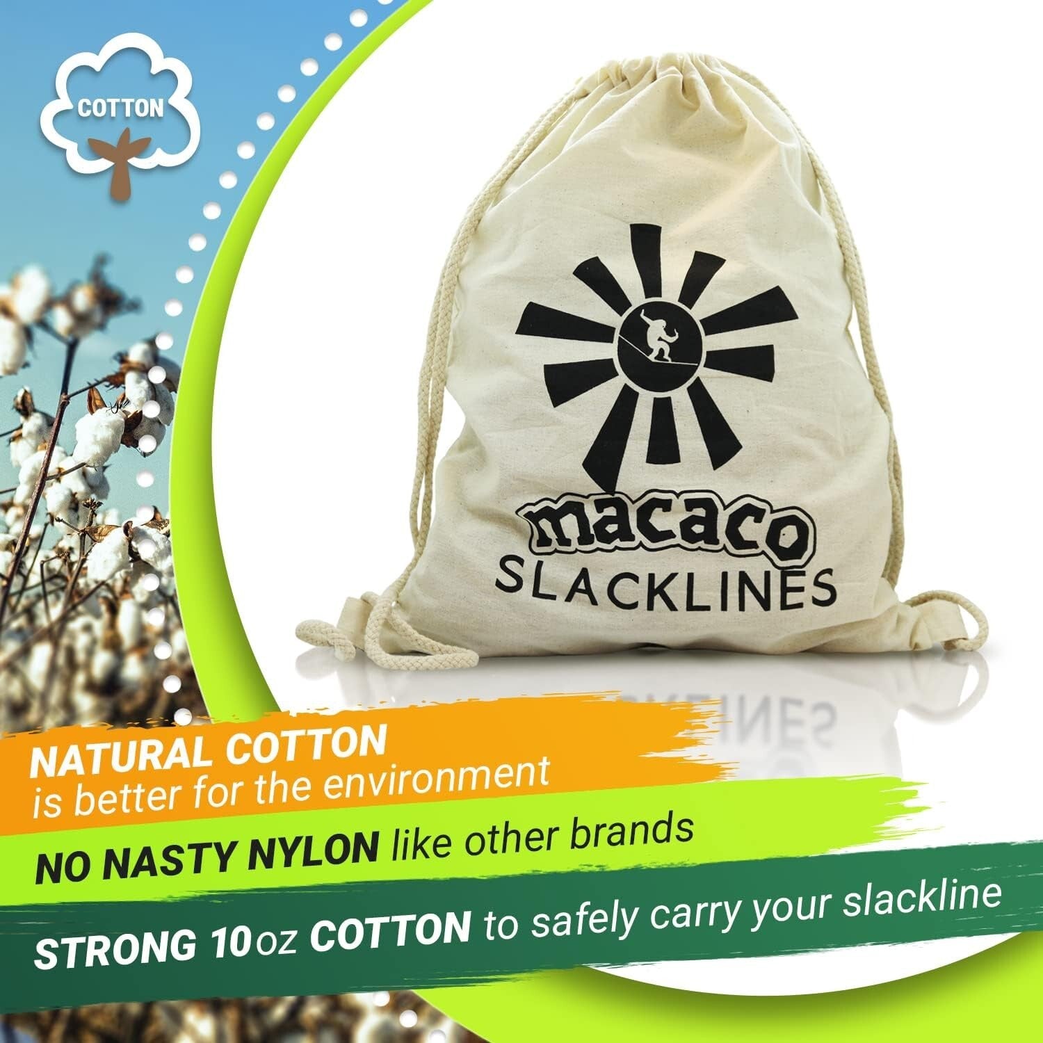 52ft Beginner-Friendly Slackline Kit with Training Line & Tree Protectors