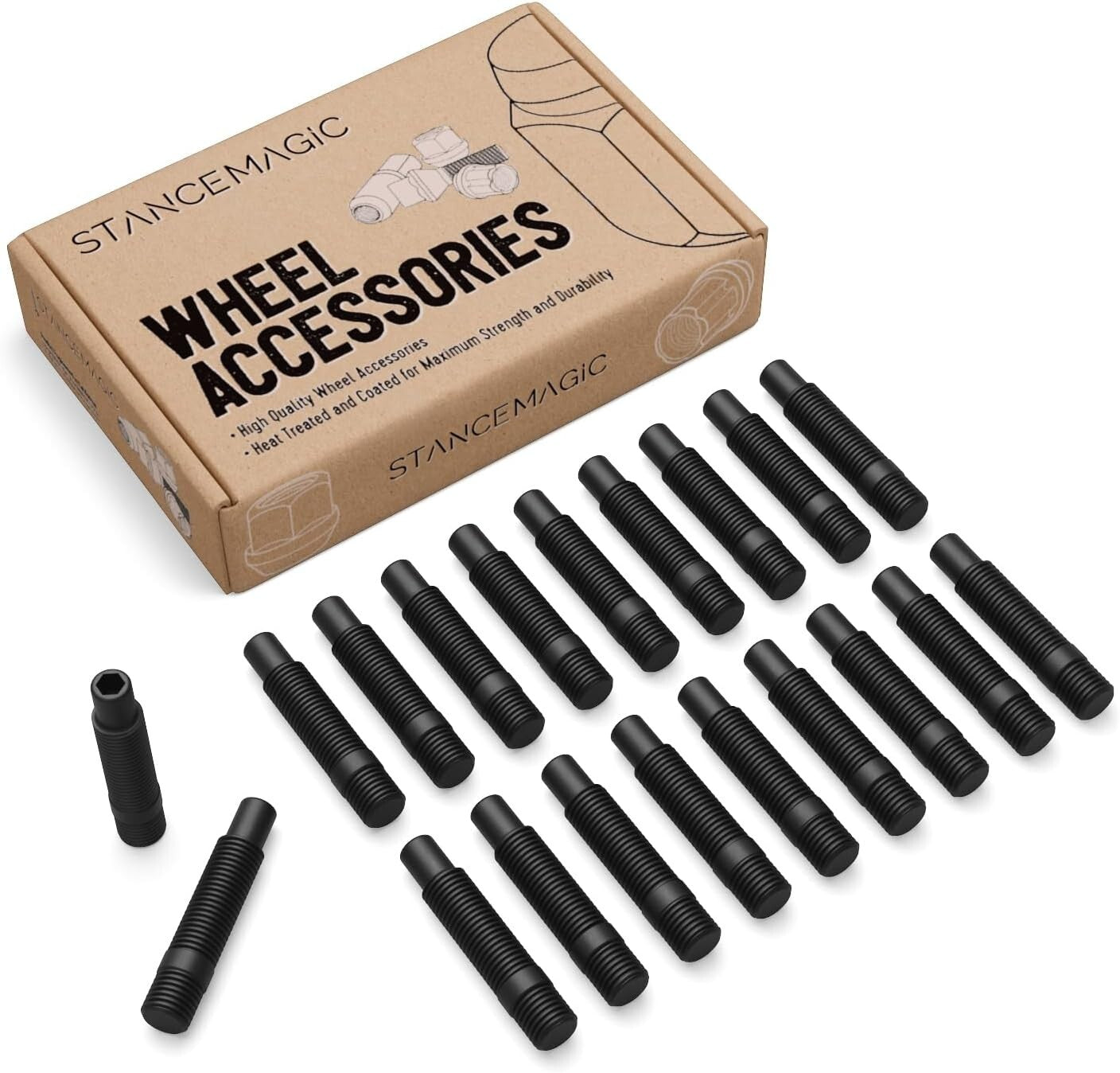 Durable 20-Piece Black Stud Conversion Set for BMW - Corrosion Resistant