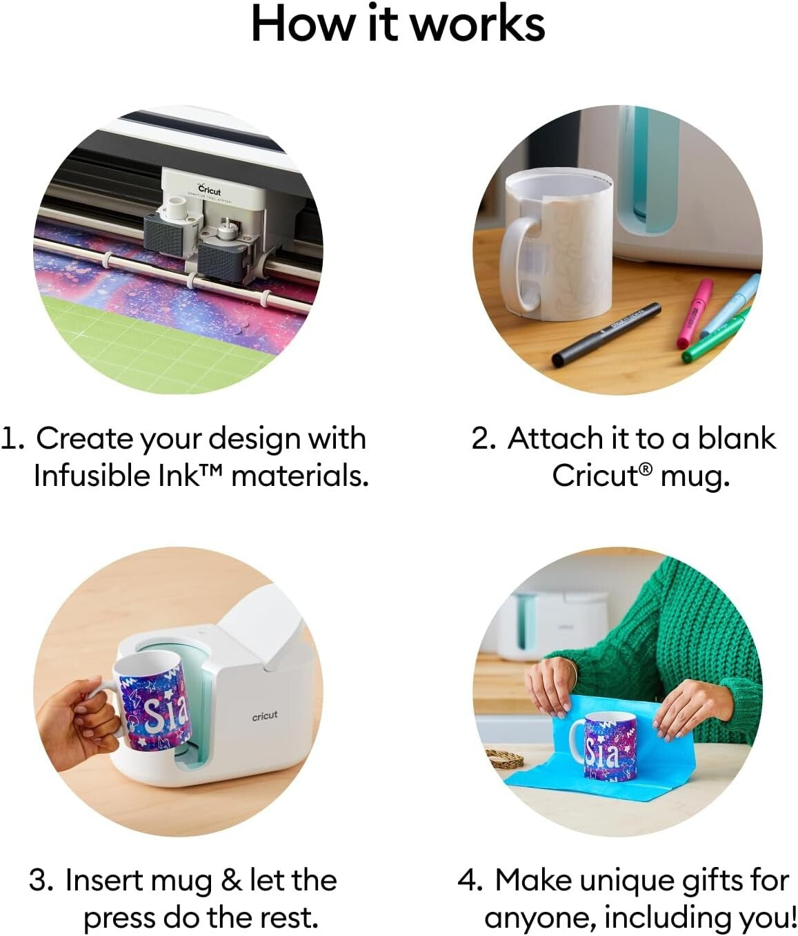 Innovative Mug Heat Press + 12 White Ceramic Mugs for Effortless Customization