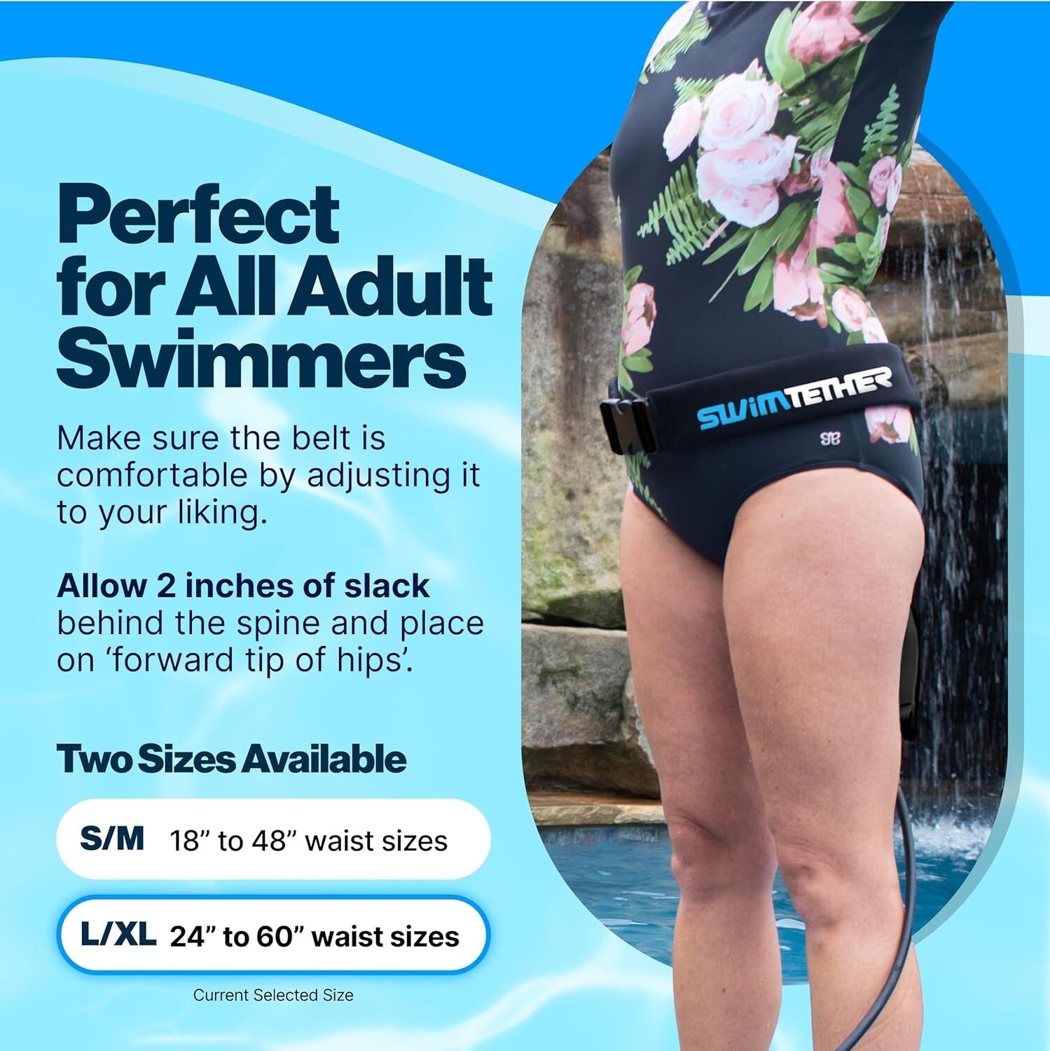 Adjustable Swimming Resistance Belt Pack for Lap Training - Durable & Portable