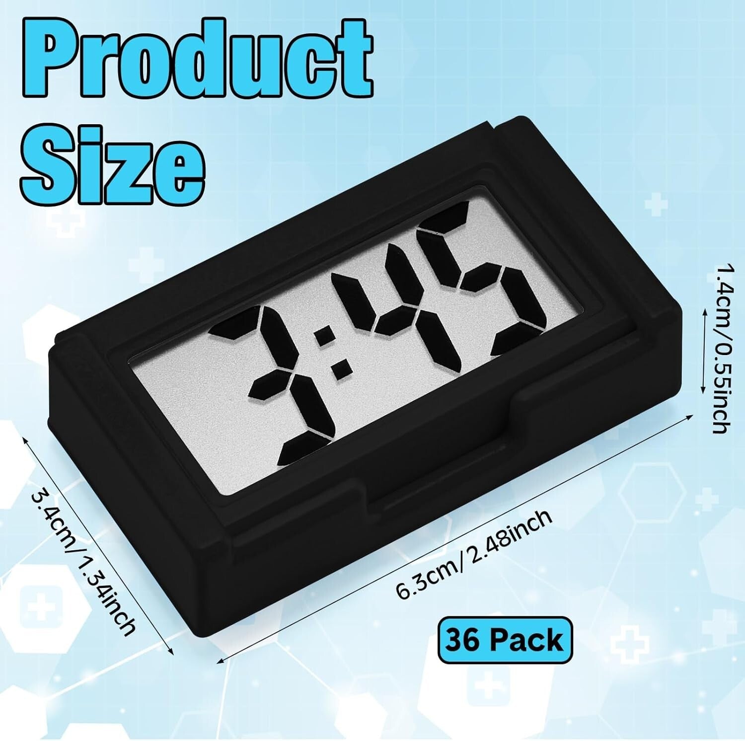 Lightweight Magnetic Clocks - Ideal for Car Dashboard & Home Use - 36 Pack