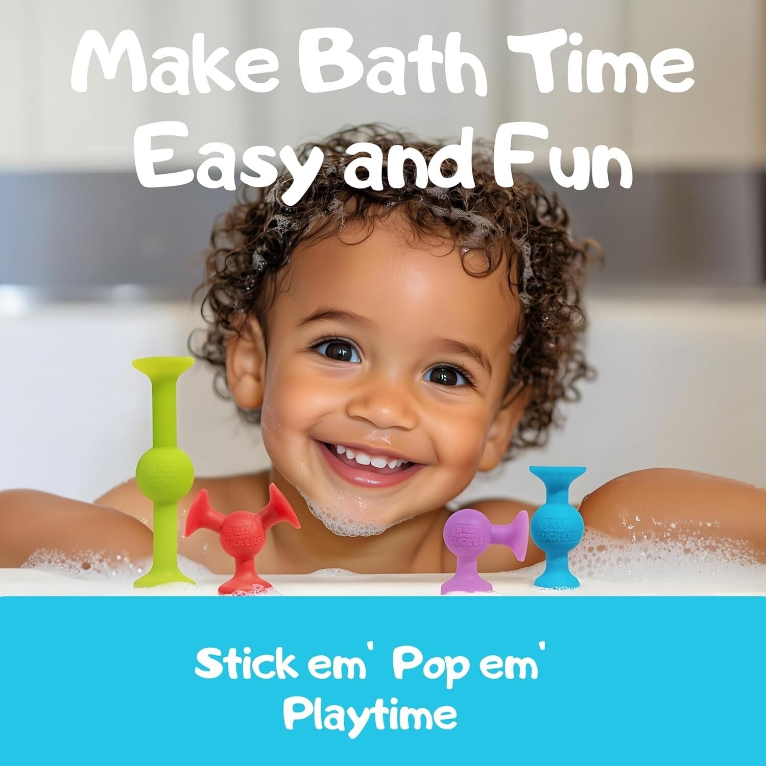 50 Pcs Vibrant Suction Cup Bath Toys - Fun Educational STEM Play for Toddlers