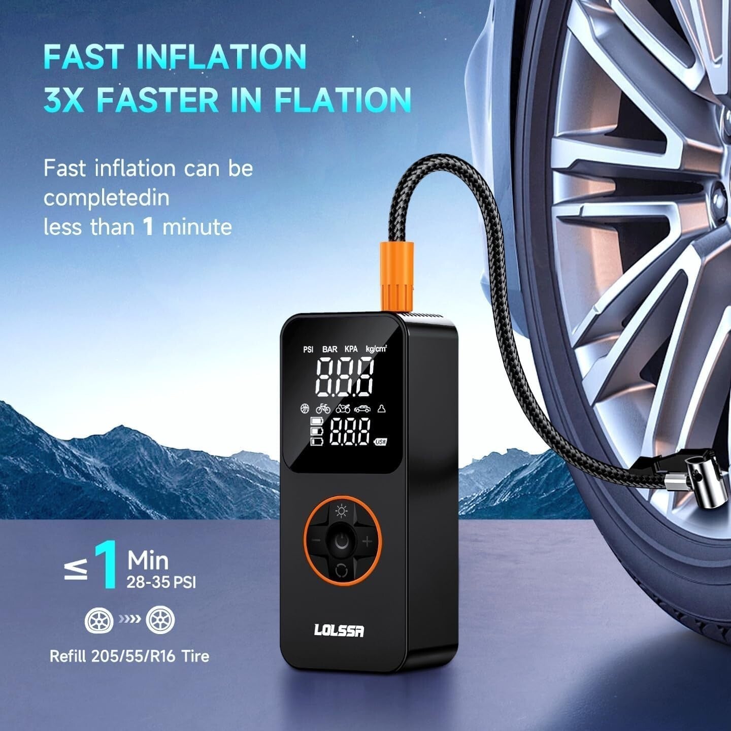 Dual-Use Portable Tire Inflator - Electric Air Pump for Car, Moto & Sports Gear
