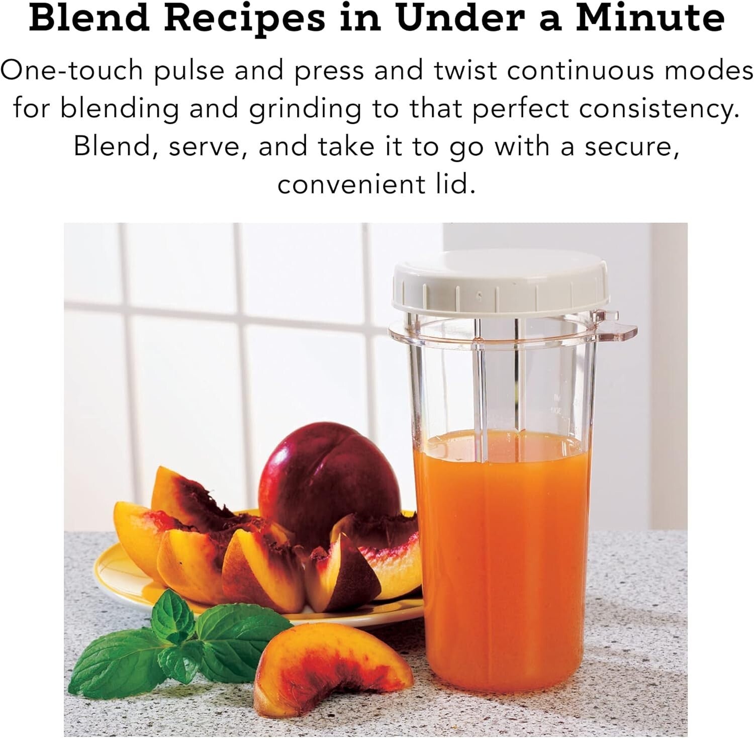 Versatile Personal Blender for Smoothies with BPA-Free Portable Cups - White