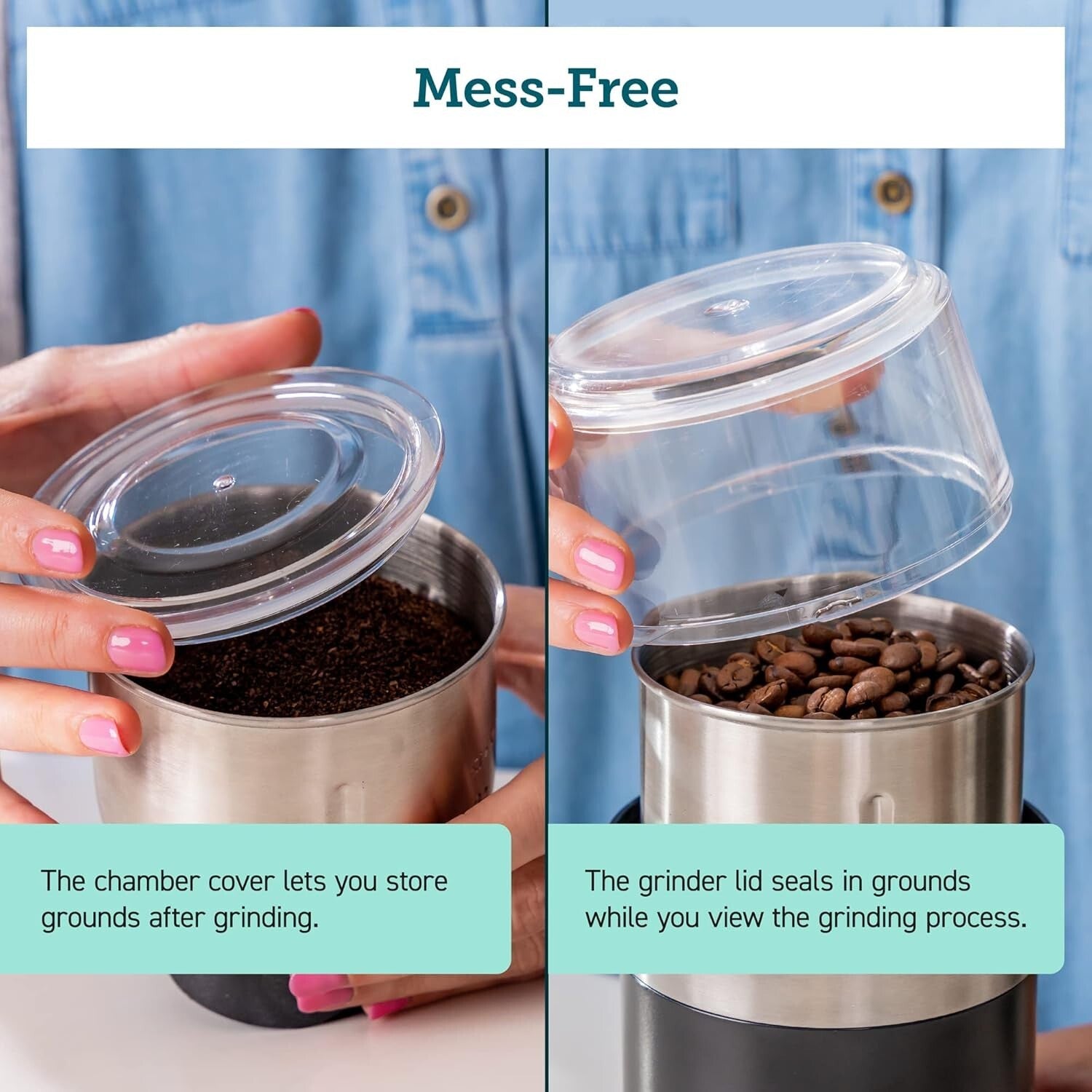 Versatile Wet & Dry Grinder - 200W Electric Coffee & Spice Blender in Black