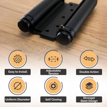 Load image into Gallery viewer, Self-Closing 5-Inch Adjustable Spring Hinge, Oil Rubbed Bronze, Heavy-Duty Steel