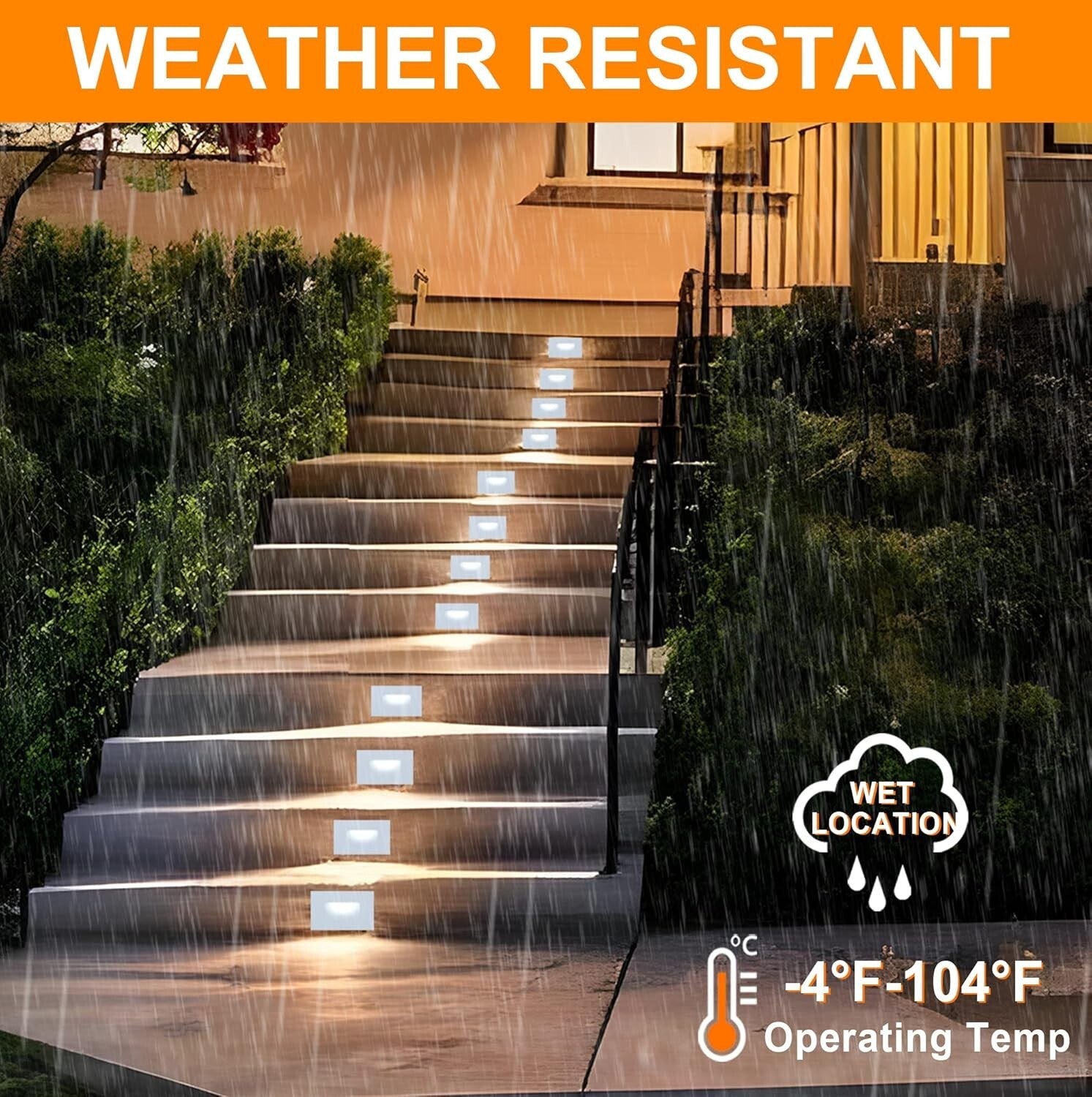 Elegant 3000K Warm White LED Step Lights, 3-Pack - Ideal for Indoor/Outdoor Use