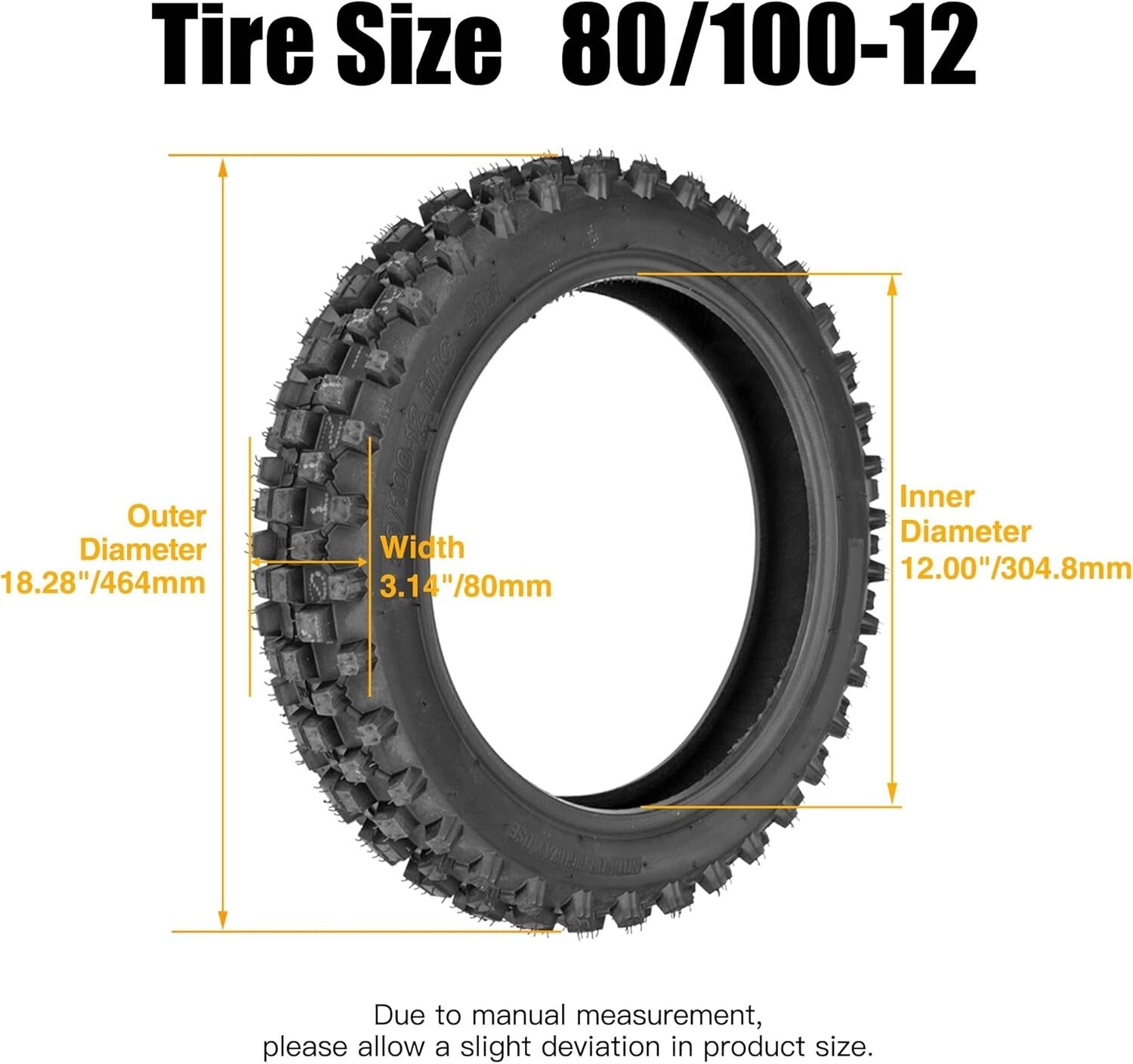 Durable 3.00-12 Off-Road Tire Set with Inner Tube for Pit Bikes & Dirt Rockets