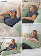 Load image into Gallery viewer, 55-Inch U-Shaped Pregnancy Pillow with Soft Cooling Cover for Maternity Needs