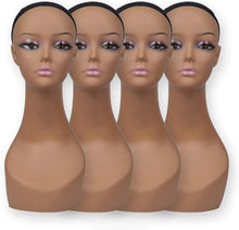 Load image into Gallery viewer, Gift-Ready 4 Pcs Mannequin Head Set - Perfect for Wig &amp; Facial Accessory Display