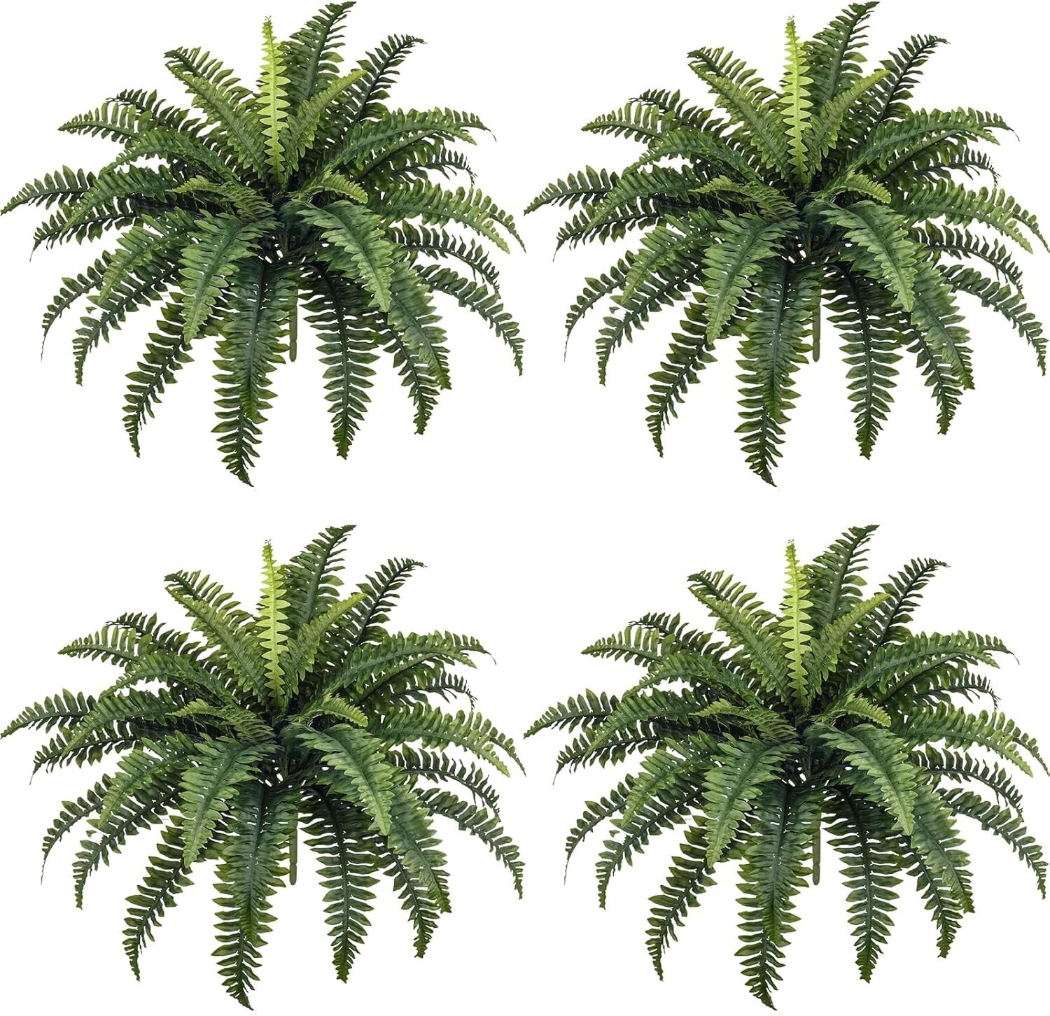 Realistic 35" Fake Boston Ferns - 4 Bespoke Bundles for Low Maintenance Elegance