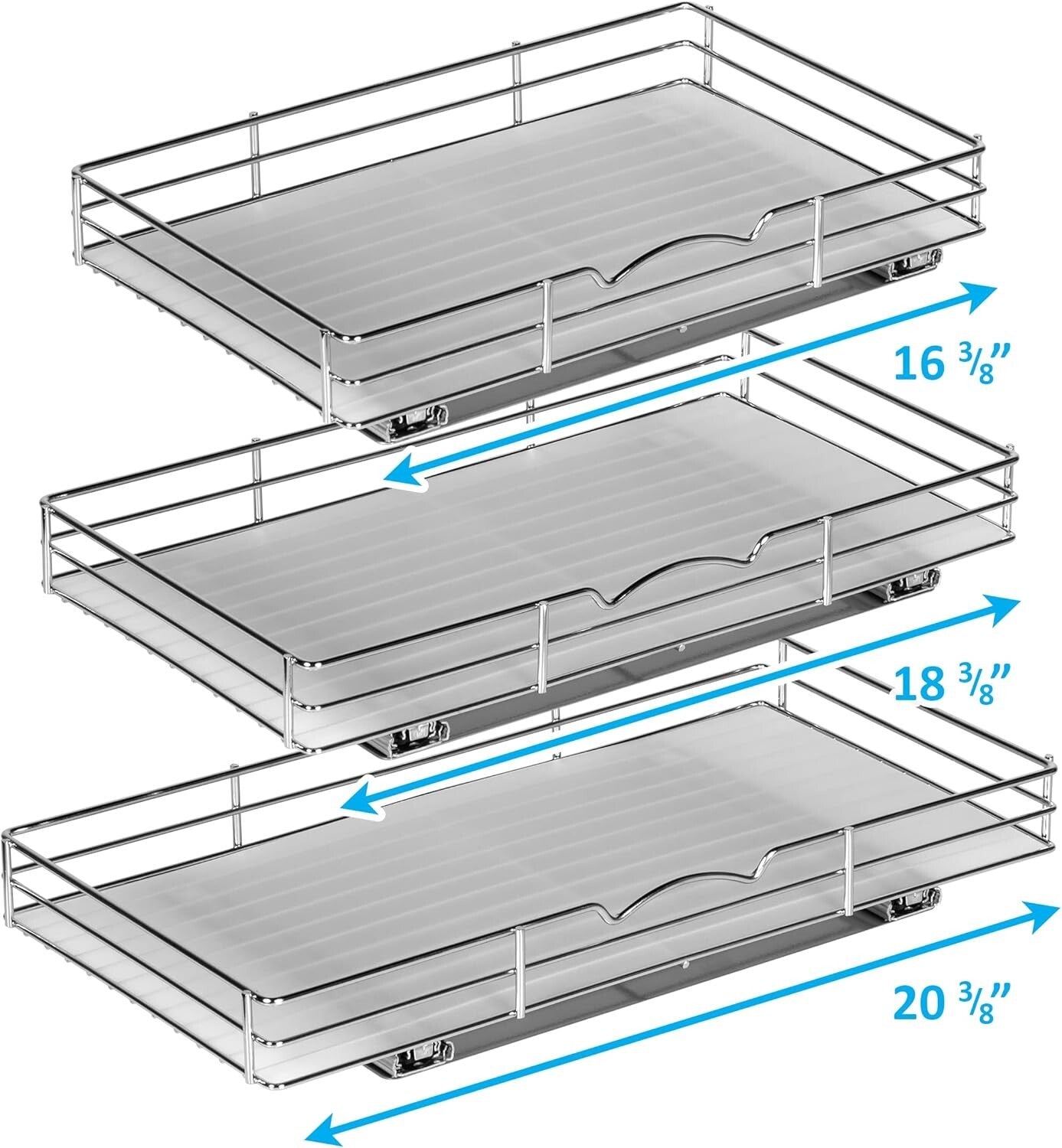 Durable Chrome Pull-Out Spice Organizer - Perfect for Narrow Kitchen Cabinets