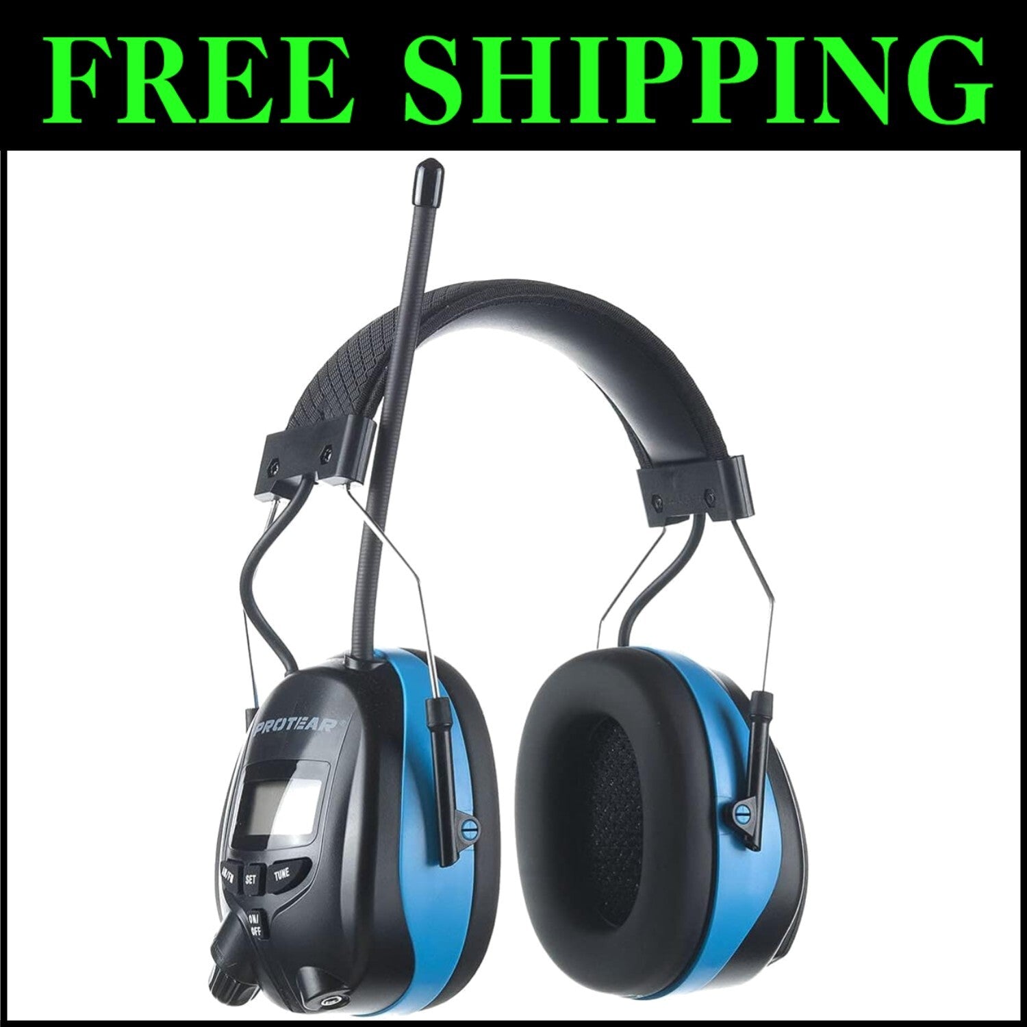 Over-Ear AM/FM Radio Ear Muffs with 25dB Noise Reduction for Comfort and Safety