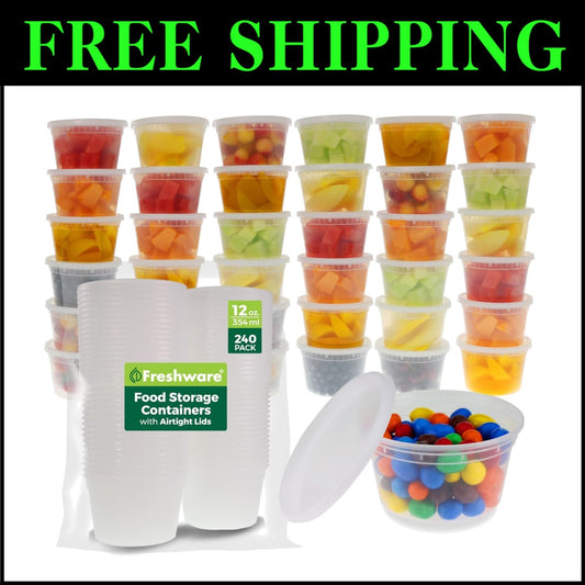 12 oz Clear Stackable Deli Containers with Lids – Ideal for Meal Prep & Freezer