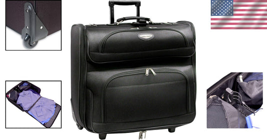 Amsterdam Expandable Business Garment Bag with Compression Straps & Wheels