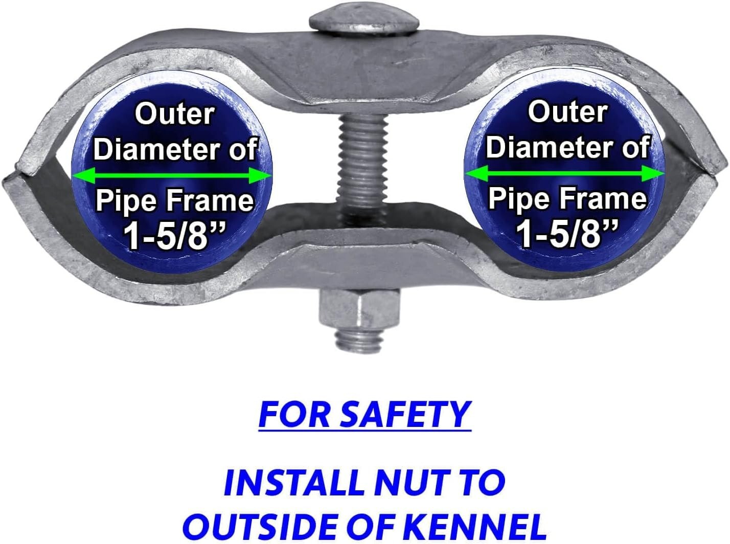 8 Classic Chain Link Fence Panel Clamps for 1-5/8" Pipe Frames - Galvanized