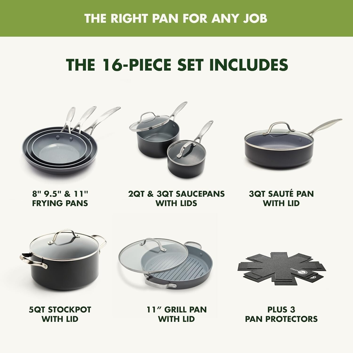 16-Piece Valencia Pro Cookware Set - Induction Safe, Oven Safe, Easy Cleanup