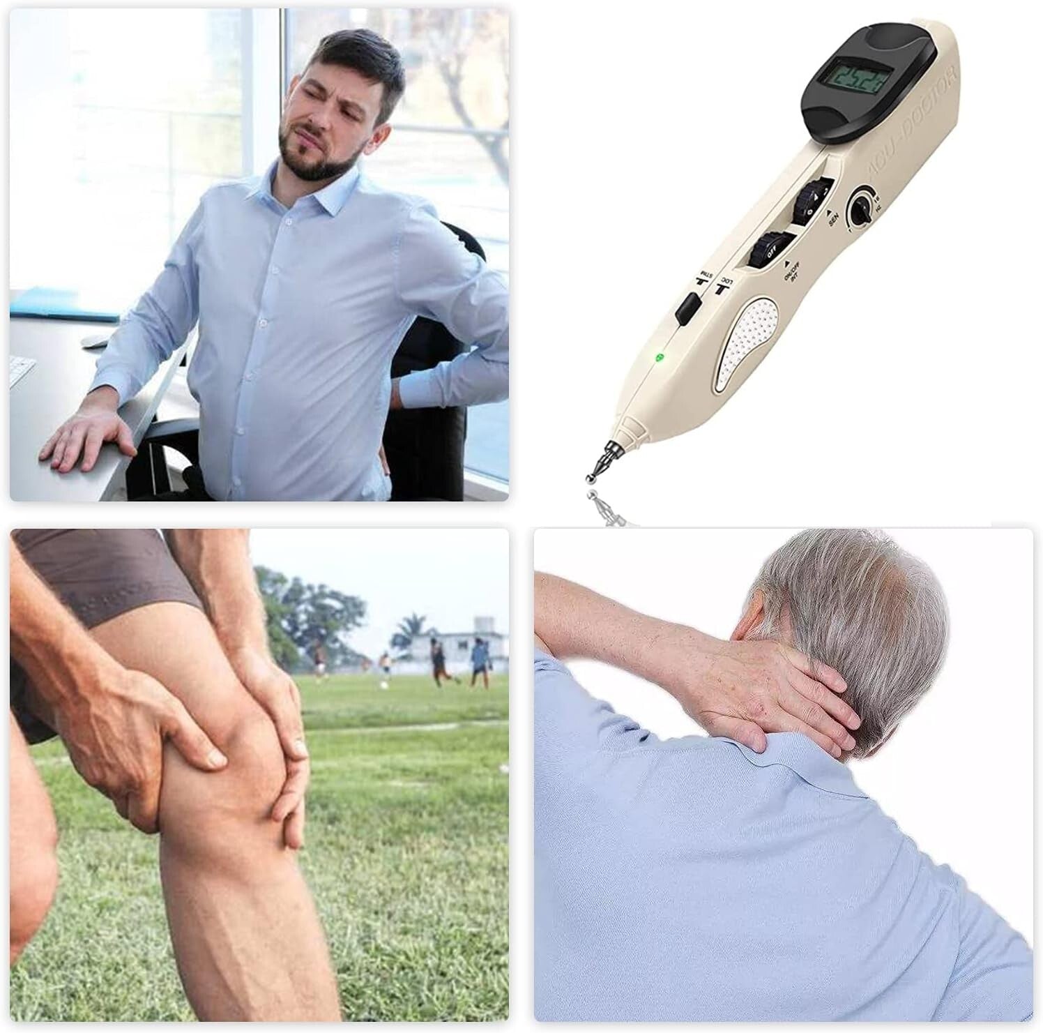 Electronic Acupuncture Pen: Painless Pain Management with 3 Adjustable Heads