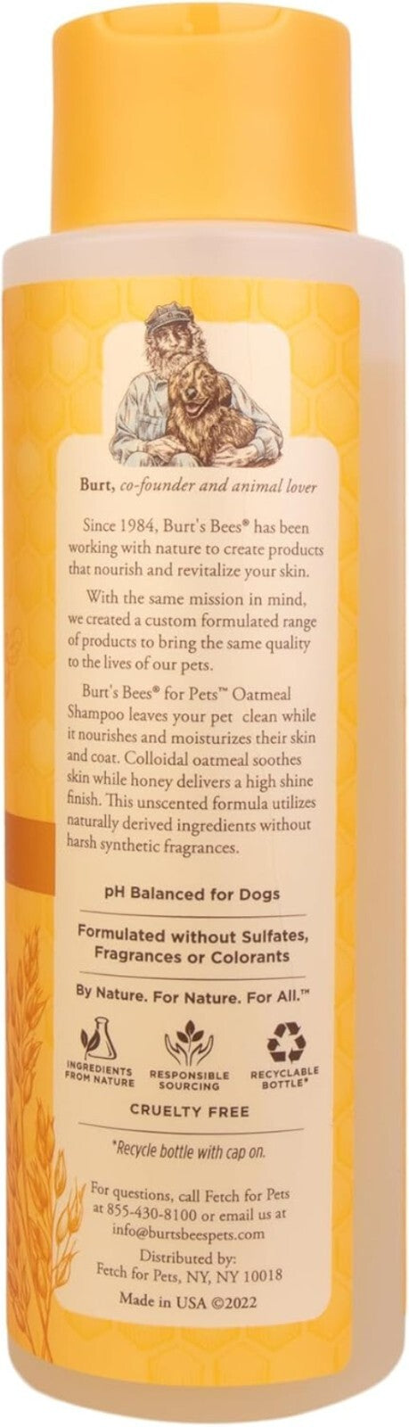6-Pk Oatmeal Shampoo for Dogs - 16 oz, Sulfate & Paraben Free, Eco Friendly