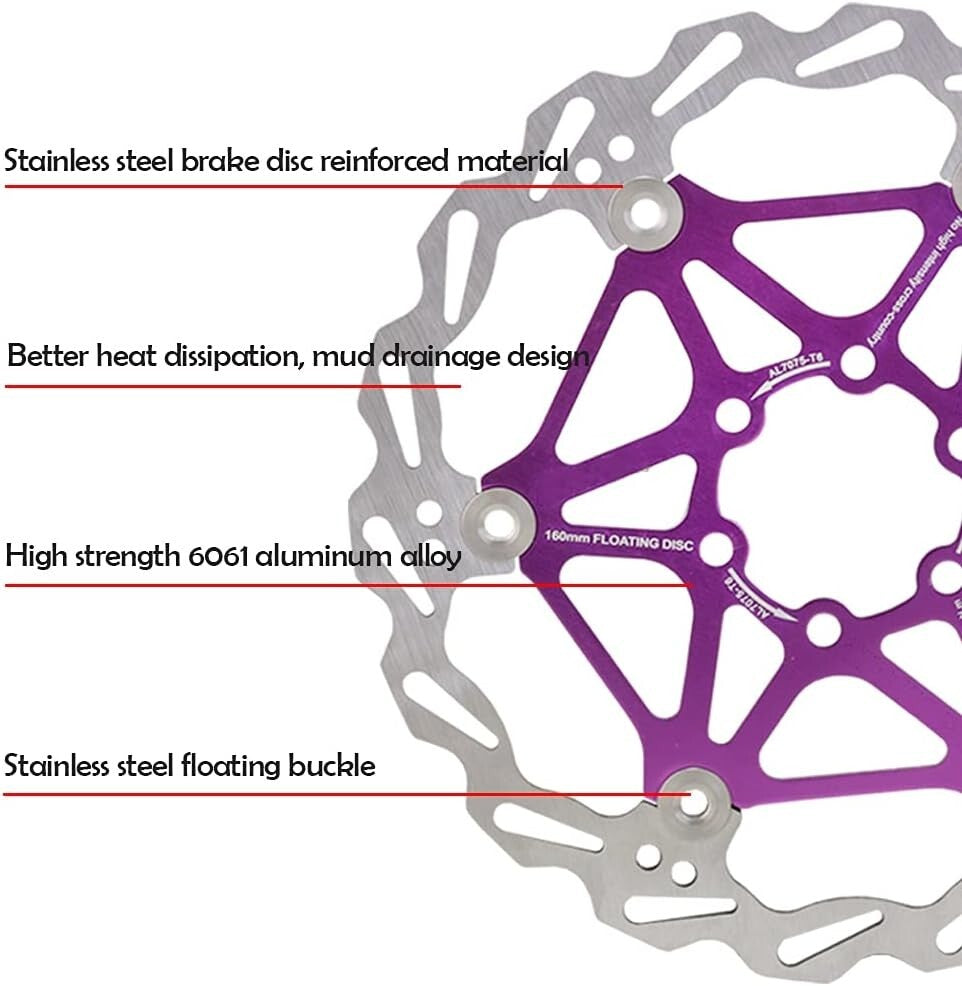Upgraded ZT2001 MTB Hydraulic Brake Kit with Floating Disc Rotors, Easy Install