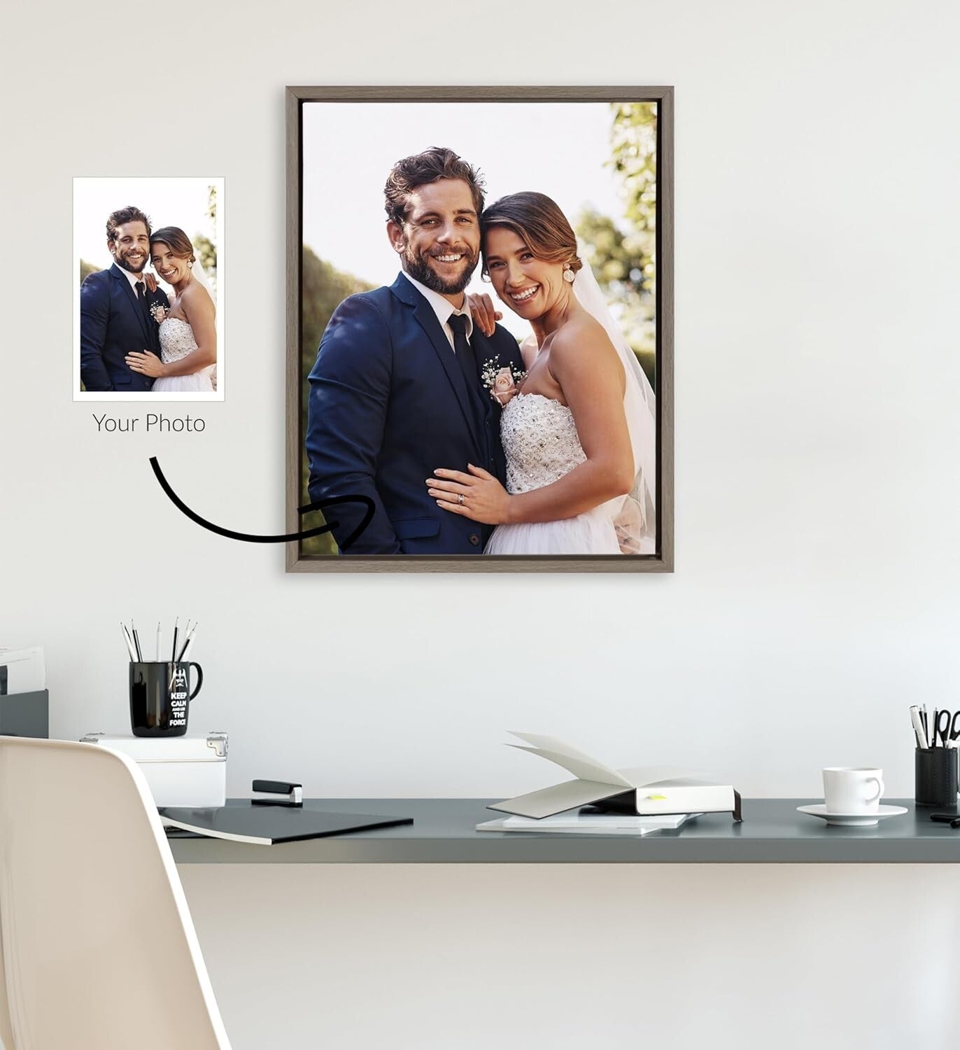 16x20 Custom Printed Canvas Art - Hand-Framed Gray Wall Decor for Any Room