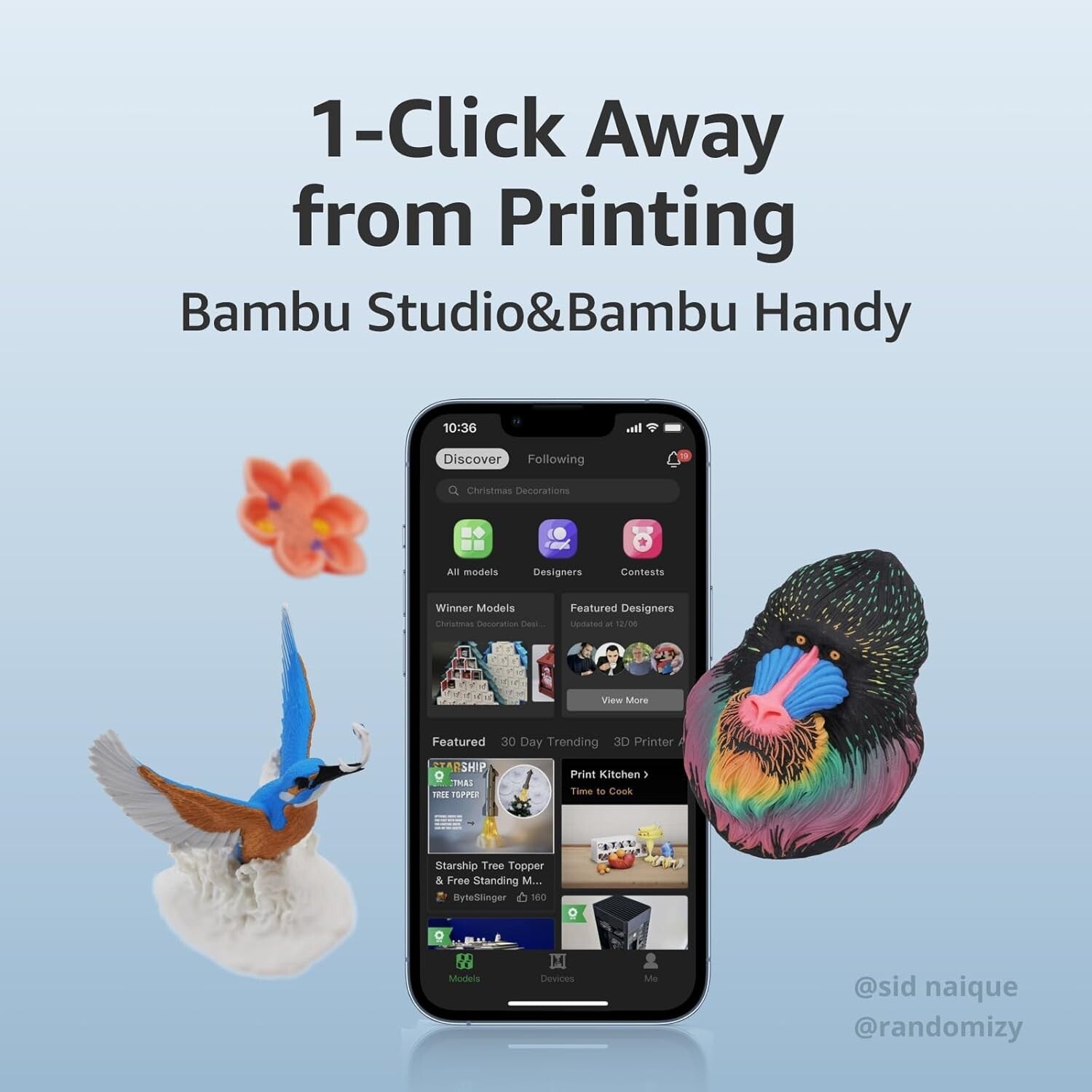 Quiet Multi-Color 3D Printer - Bambu Lab A1 Mini - Fast & Precision-Focused