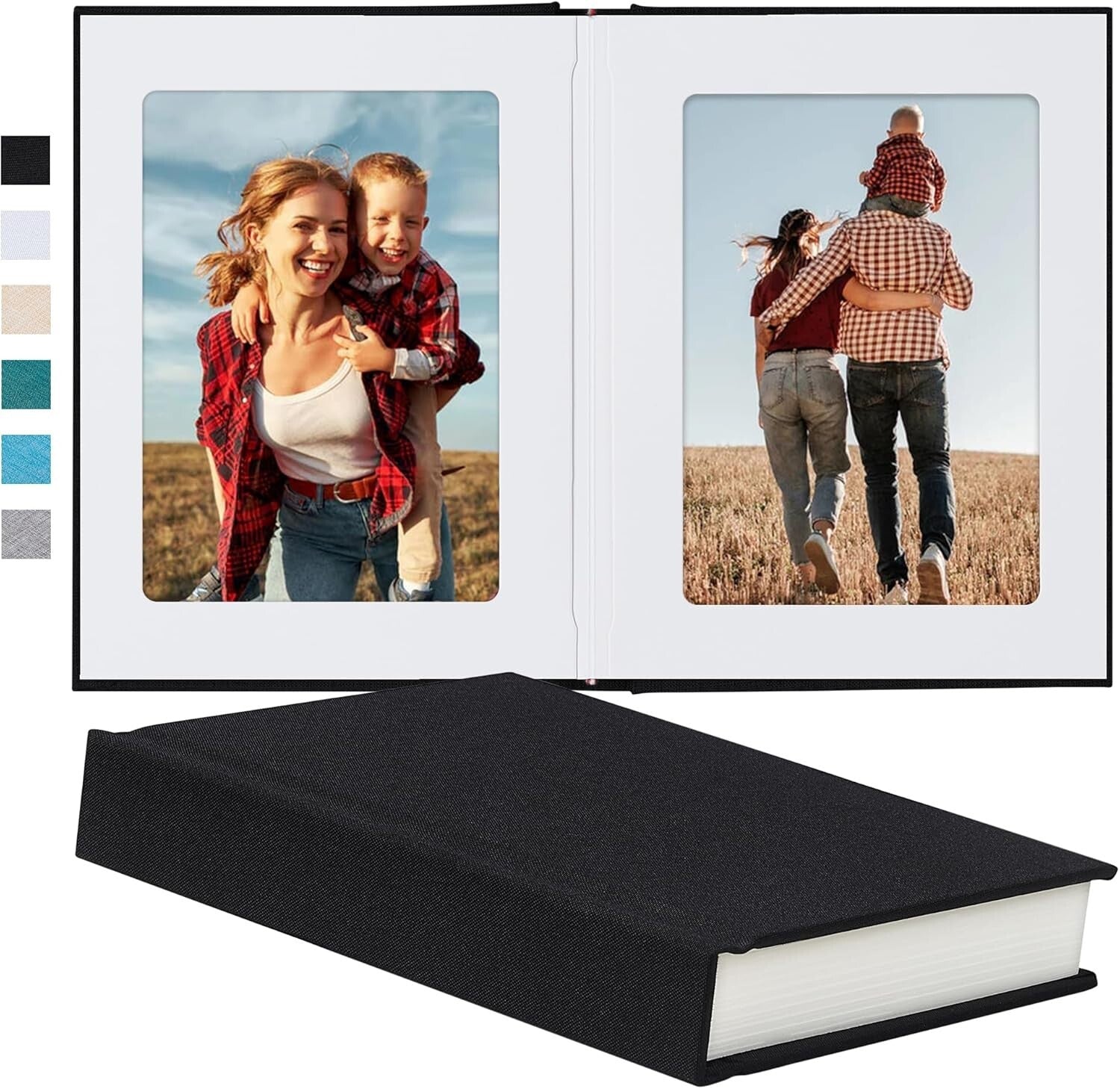 Versatile 5x7 Linen Photo Album - 30 Pocket, Ideal for Weddings & Baby Memories