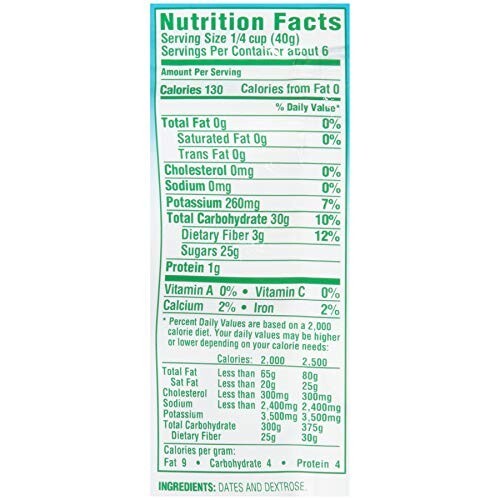 8 Oz California Chopped Dates - Healthy Snack Pack, Gluten-Free & Fiber-Packed