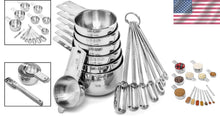 Load image into Gallery viewer, Premium 14-Piece Stainless Steel Measuring Cups &amp; Spoons Set - Lifetime Durable
